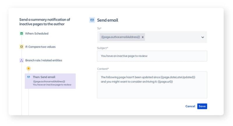 notificaciones en reglas de automatización